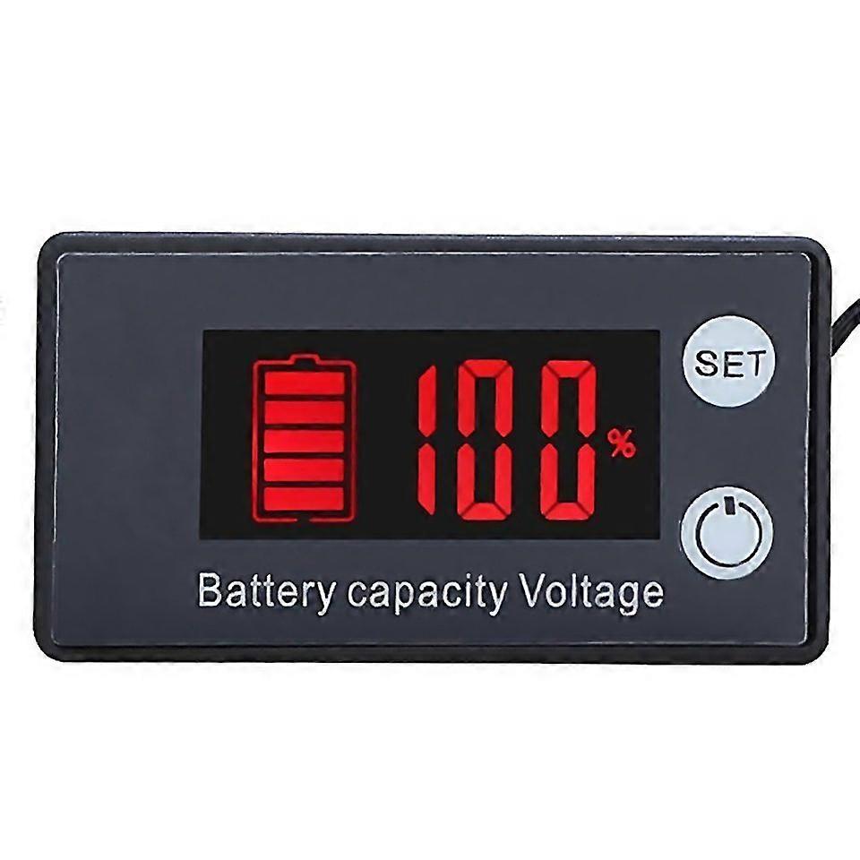 For Twoline Digital Display Dc Voltmeter Leadacid Lithium Battery Charge Meter Color Red