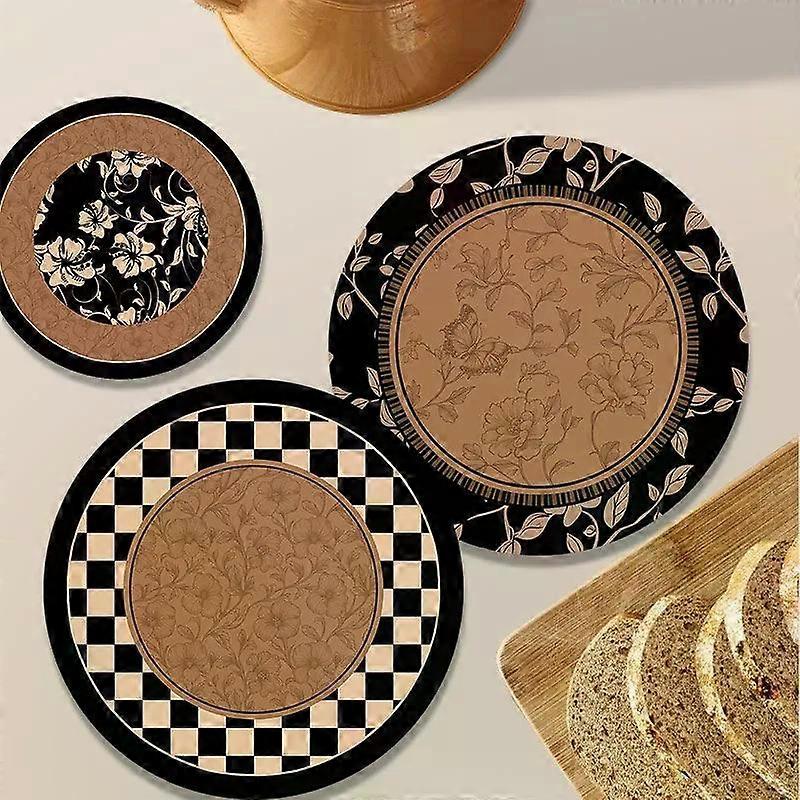 4Pcs Retro Heat-Resistant Coaster Table Mat High-Temp Resistant Dining Place Mat Cup Mat Plate Coffee Absorbent Quick-Dry