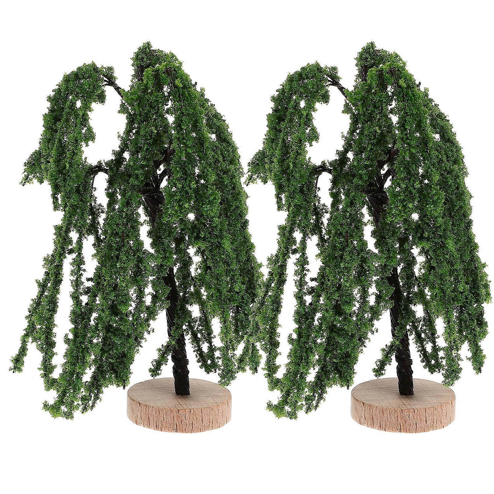 Miniature Landscape Trees Model Tree for Decor 2Pcs Plastic Wood