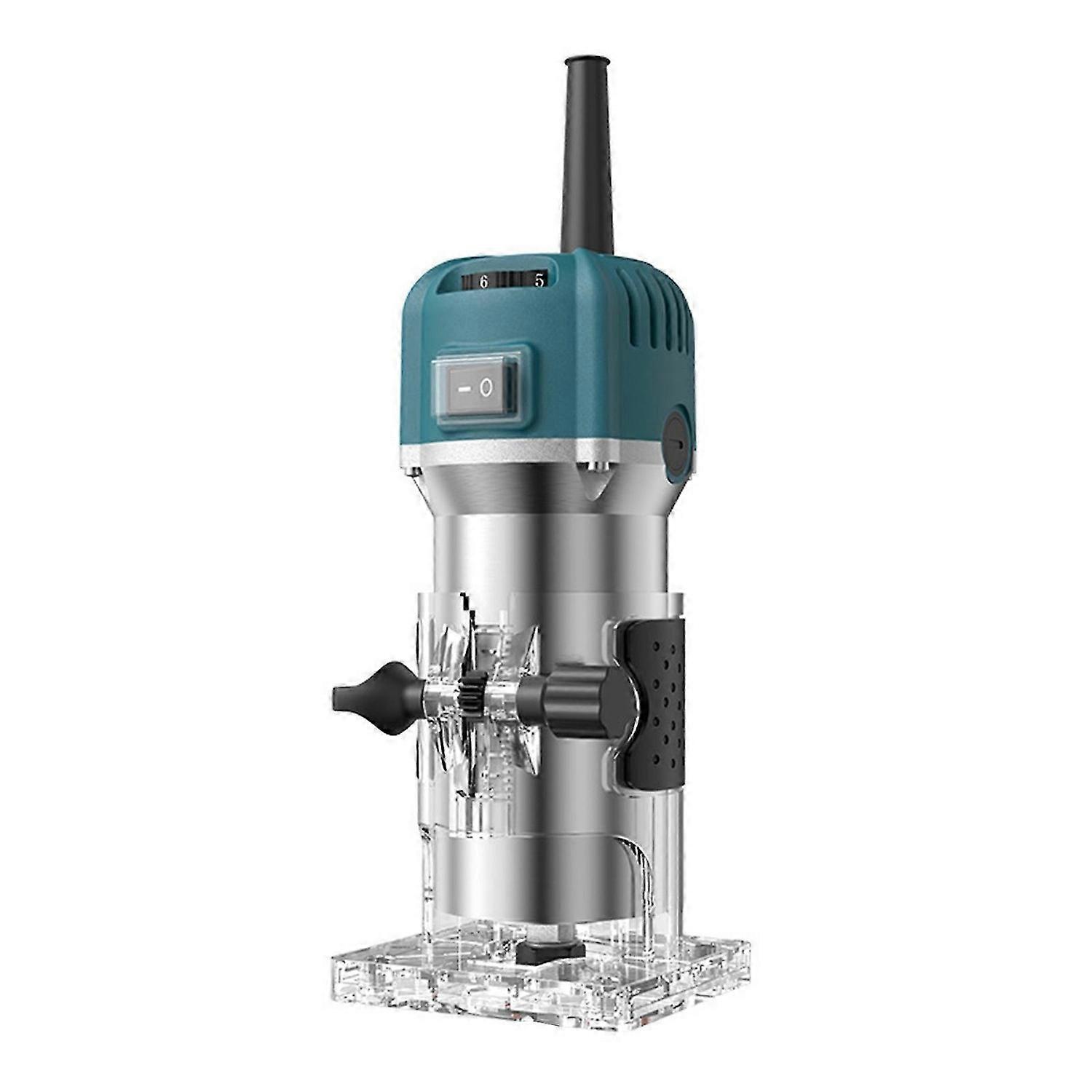 Compact Wood Router Tool 800W Handheld Palm Router with 30000RPM 6 Variable Speeds Electric Trimmer Wood Router Hand Trimmer Tool Cutting Palmming To