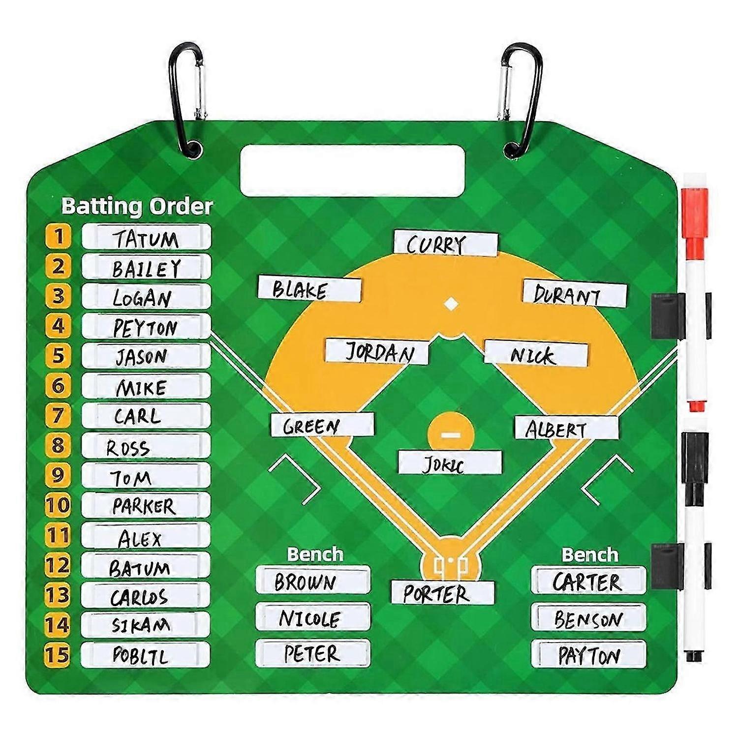 Magnetic Baseball Lineup Board, Dry EraseCoach Lineup Board, Reusable Softball Lineup Board for Base