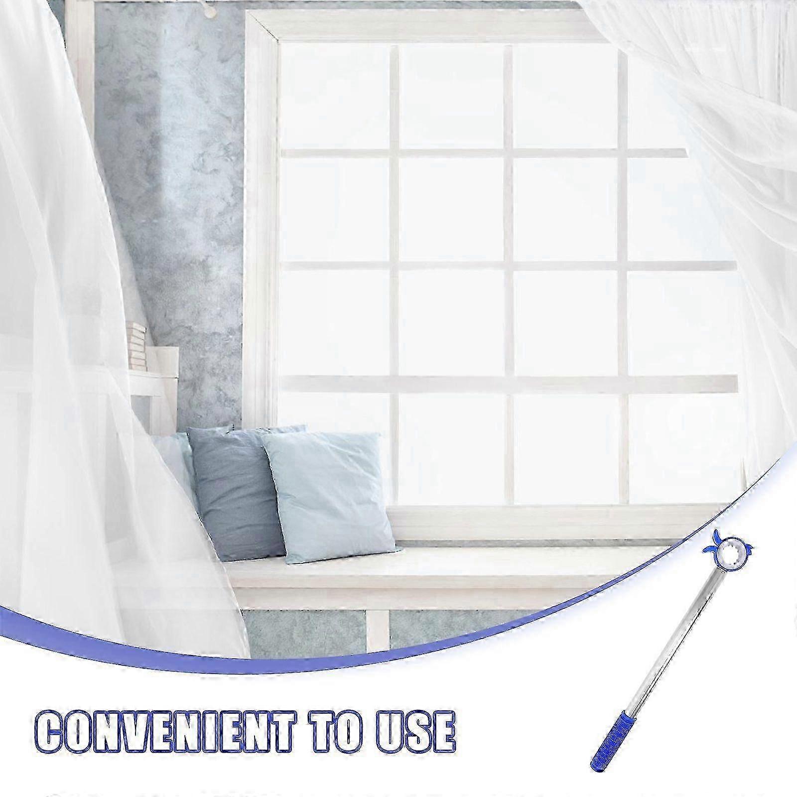 Window Rod Window Opening And Closing Tool Cordless Blinds Pull For Bay And Sliding Windows Opener Tool for Remote Window Operatio45.50X6.00X3.50CMSil