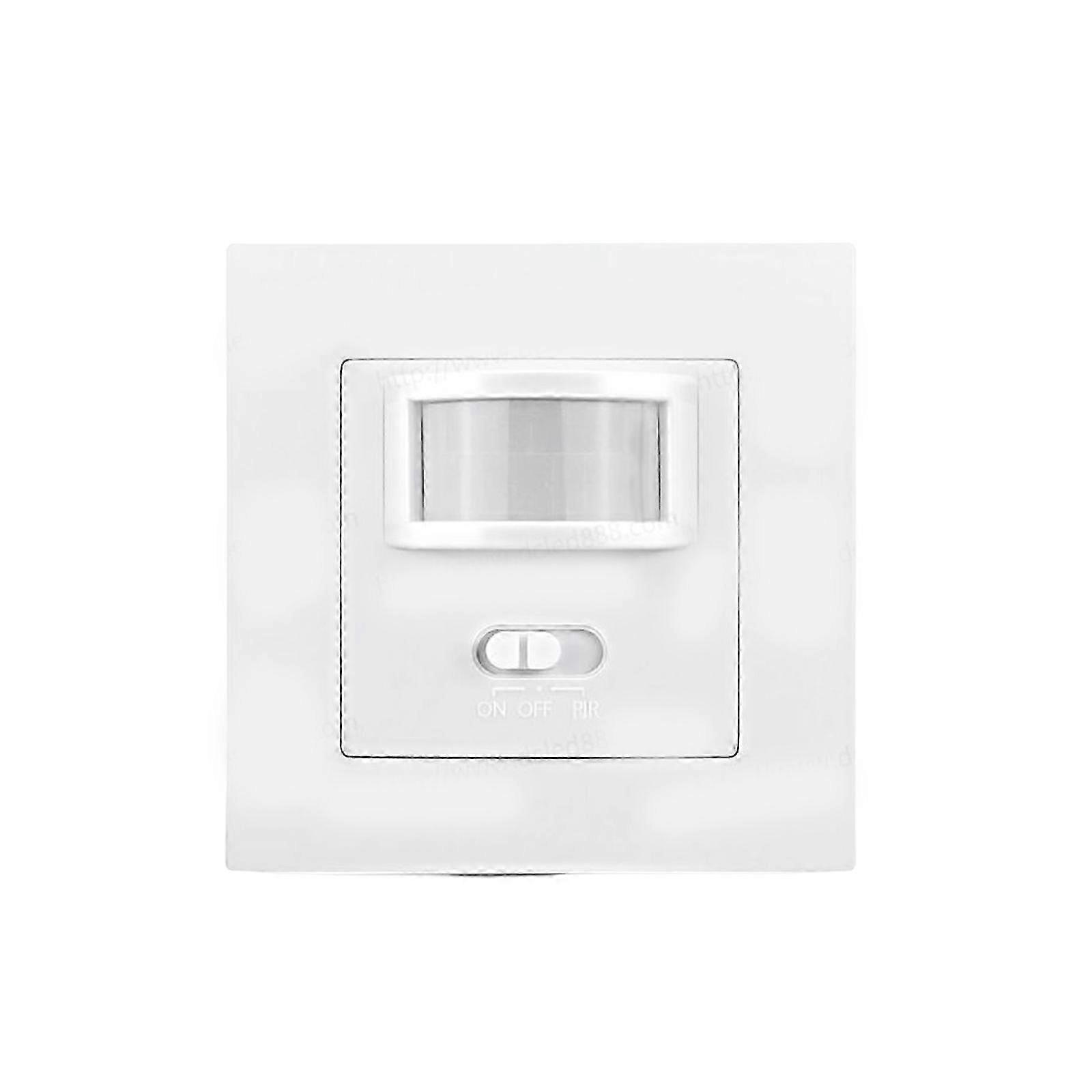 White 110-240V LED Flush-mounted Motion Detector Infrared PIR Sensor Switch 140 25-26