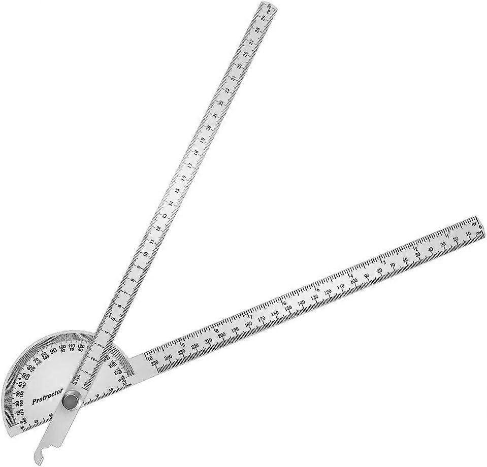 30cm stainless steel round head angle protractor