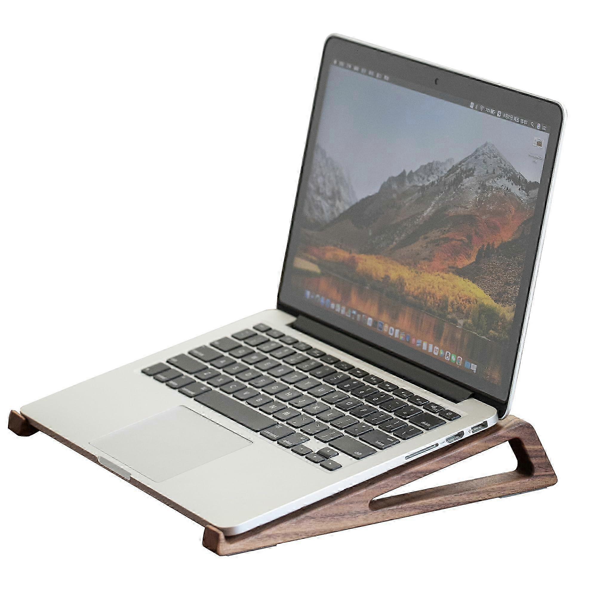 Laptop Stand for Desk, Walnut Laptop Riser, Ergonomic Wooden Laptop Ventilated Stand with 10 to 17.3 Inches Notebook PC Computer Walnut 25-2