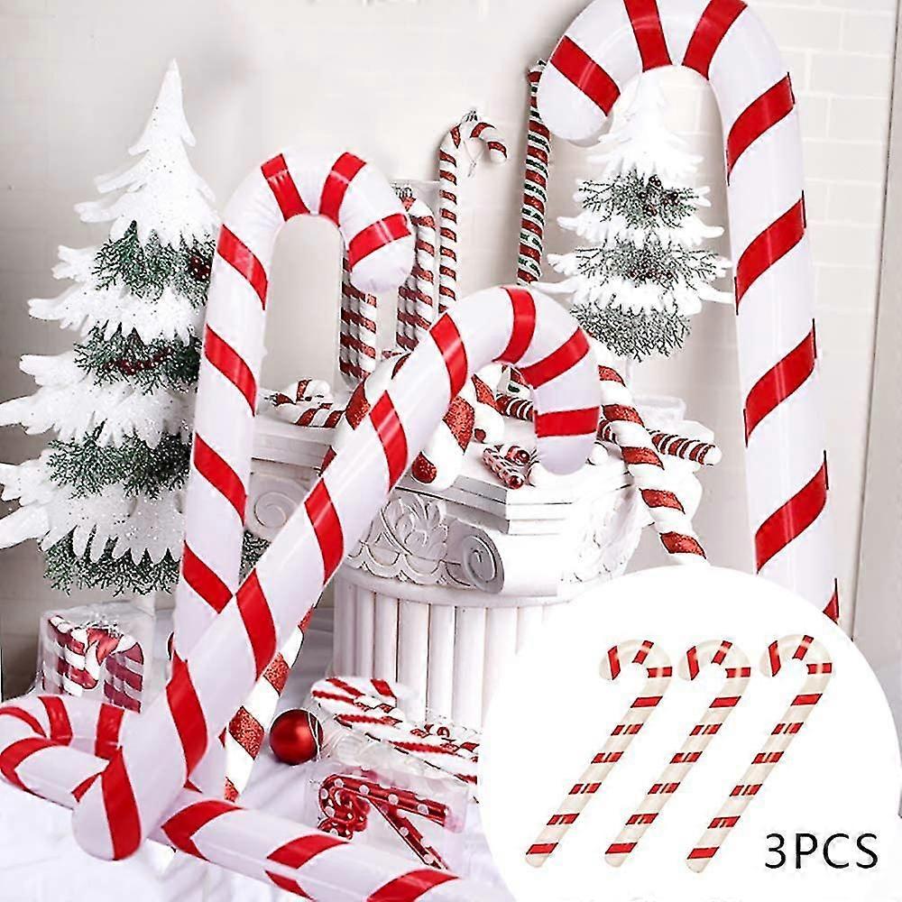 3pcs 86cm Inflatable Novelty Canes Giant Candy Cane Inflatable Stick