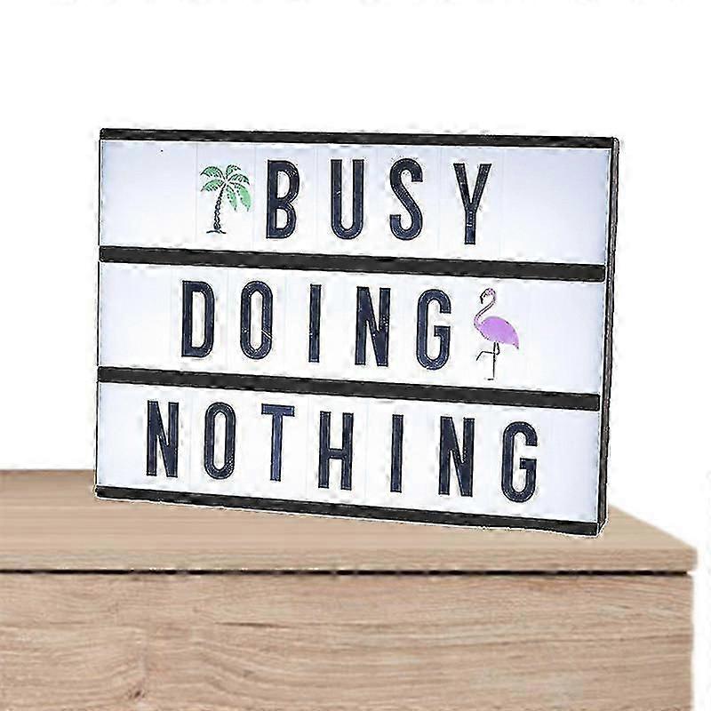 Cinema Light Box Home Decor With 96 Letters And Characters A4 Size Led Note Sign Lightbox To Decorate Pub Patio