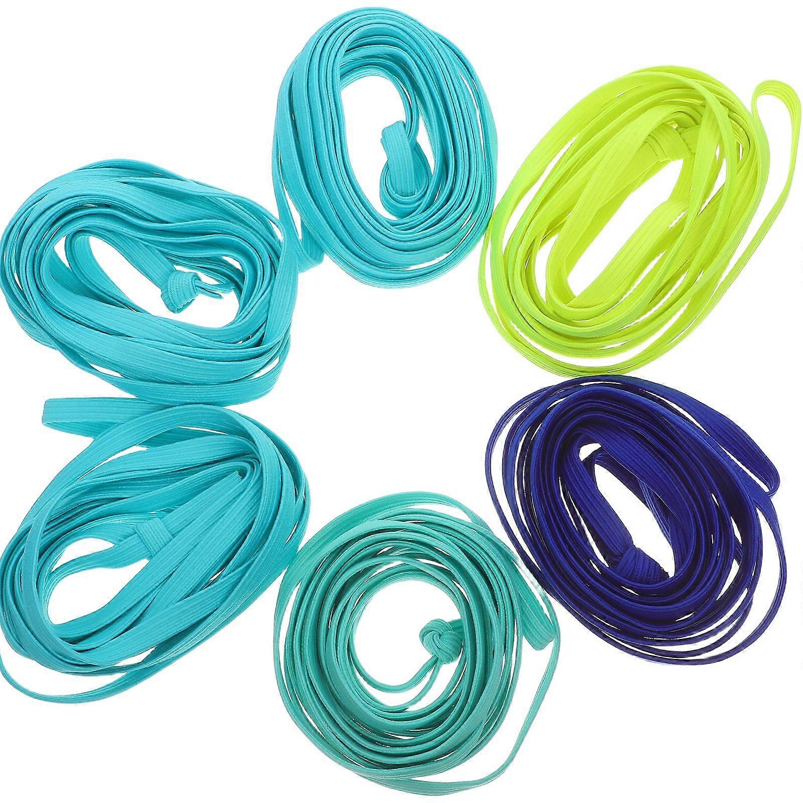 6pcs 3m High Elasticity Skipping Ropes Latex Elastic Cord Equipments for School Home (Random Color)