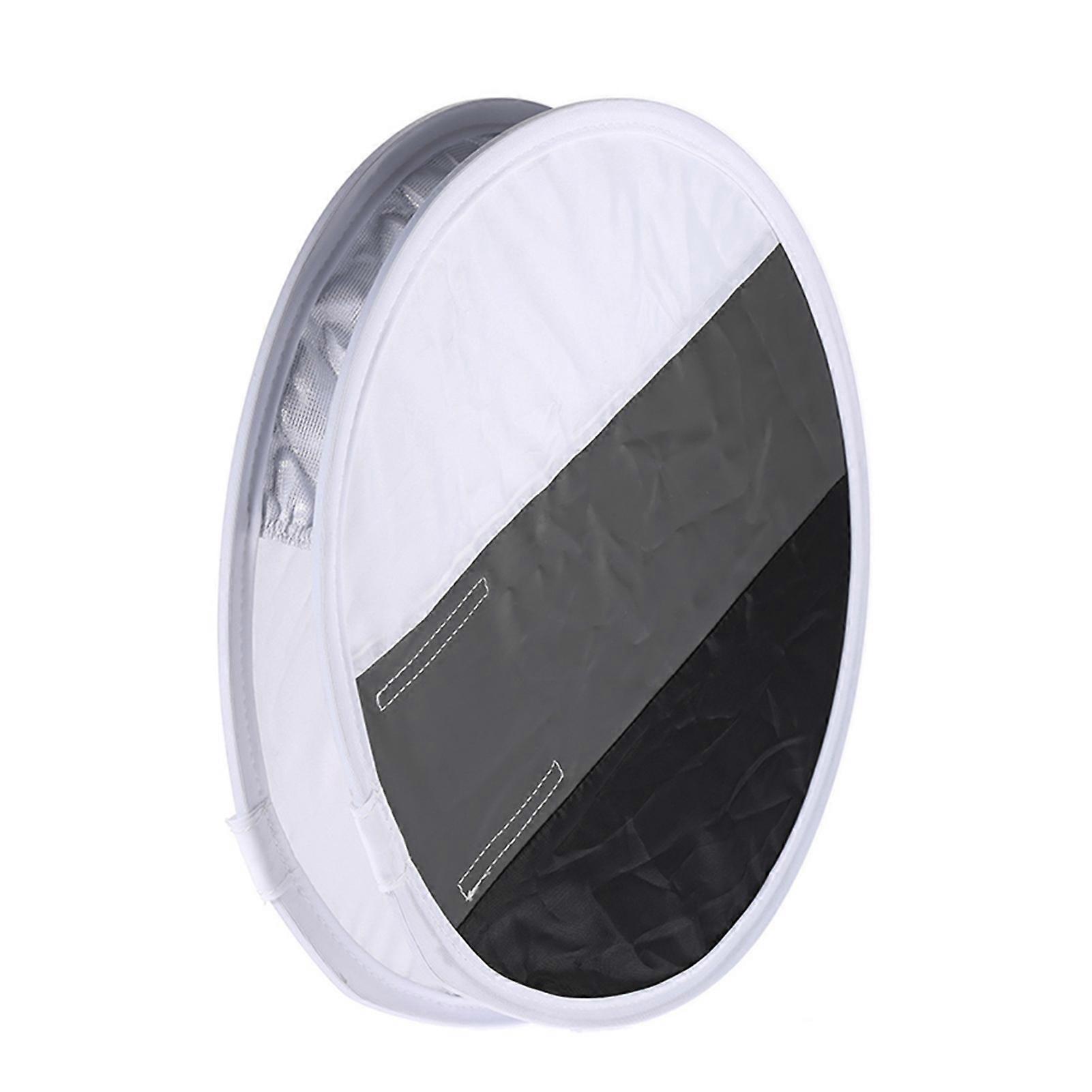 12in Portable Round On-Camera Flash Diffuser Softbox, White/Grey/Black