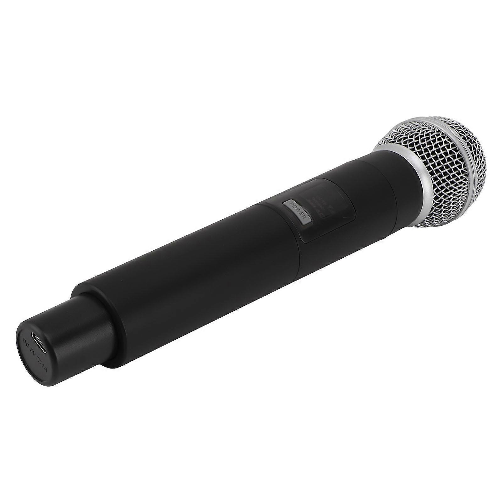 2Pcs Wireless VHF Microphone Professional Noise Canceling USB Rechargeable Handheld UHF Wireless Microphone with Receiver 