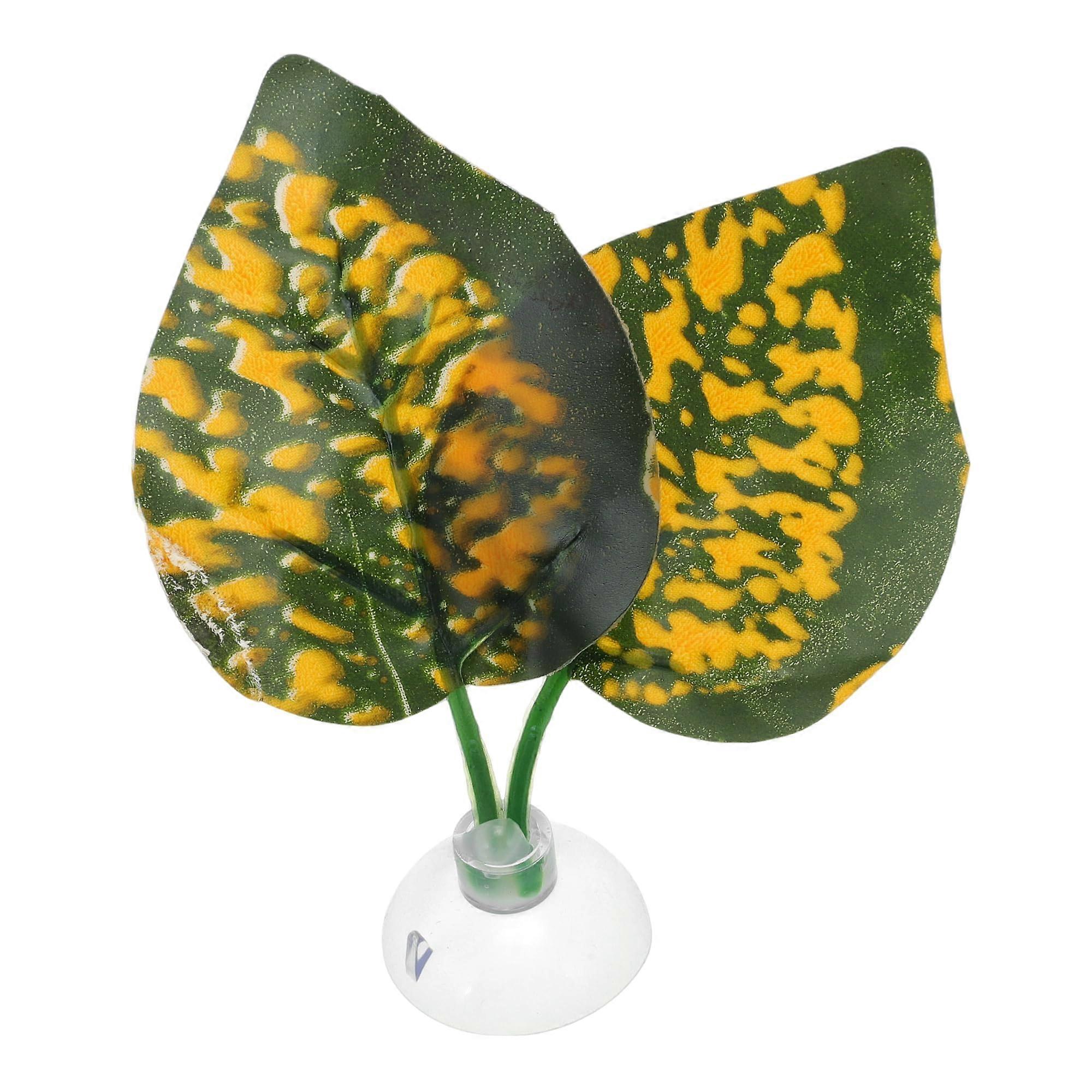 Betta Fish Leaf Natural Habitat Simulation For Betta Spawnings Grounds, Double Leaves Resting Bed, Orange Deep Green