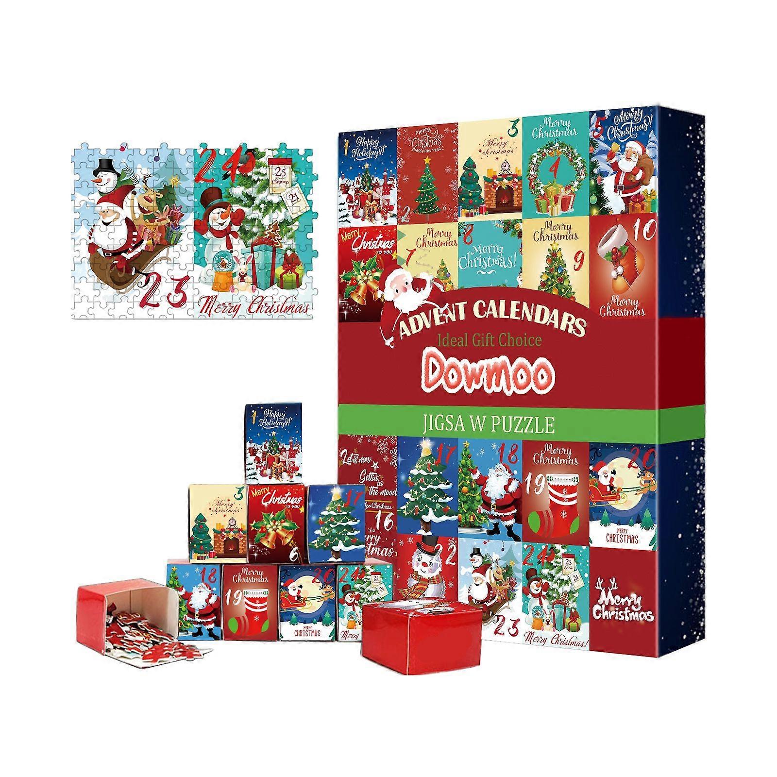 Dowmoo Advent Calendars Jigsaw Puzzle, Toy Puzzle Creative Toy Christmas Surprise Calendar Puzzle Gift Box