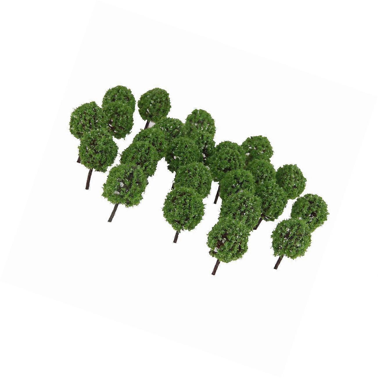 Vibrant 30pcs Green Model Ball Trees 1/100 Scale 35mm Display