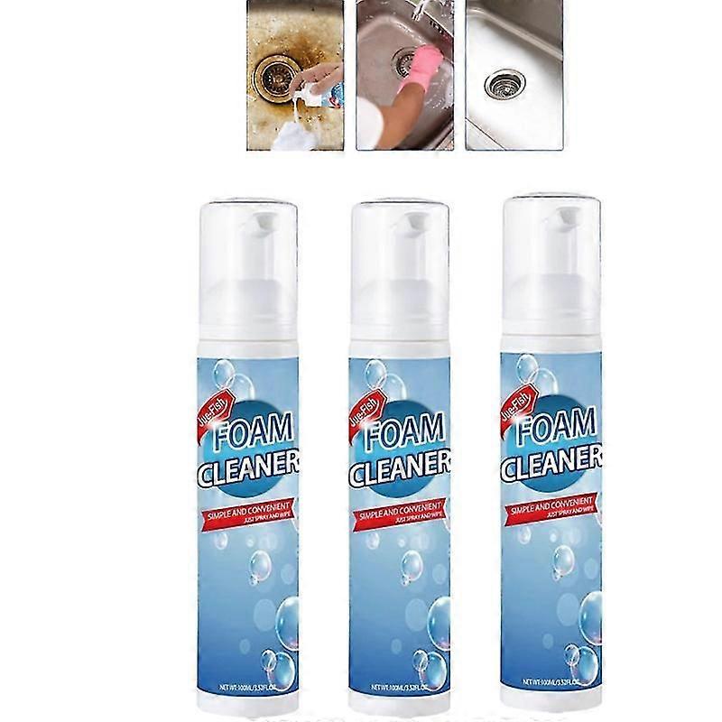 3pcs ניקוי רב תכליתי מנקה בועות ספריי קצף שומן מטבח הסרת לכלוך