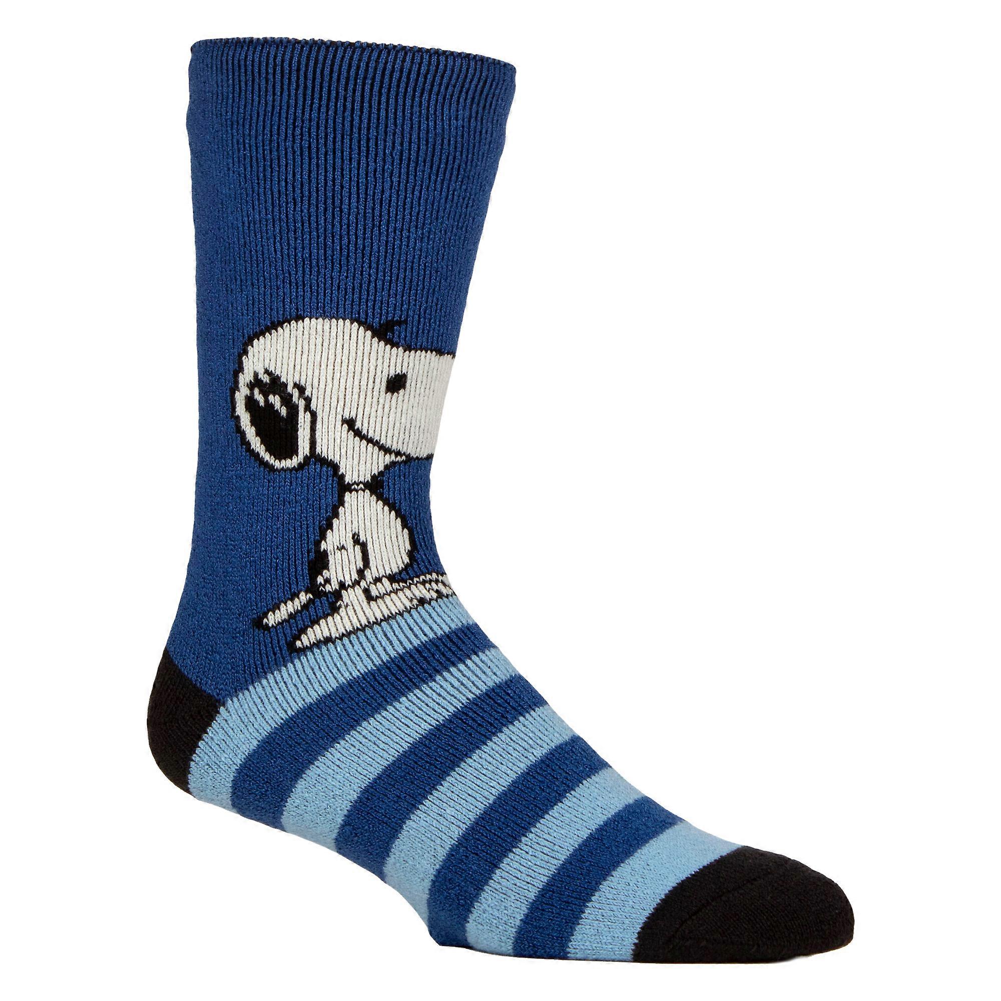 Heat Holders - Mens Thermal Soft Lounge Peanuts Patterned Socks