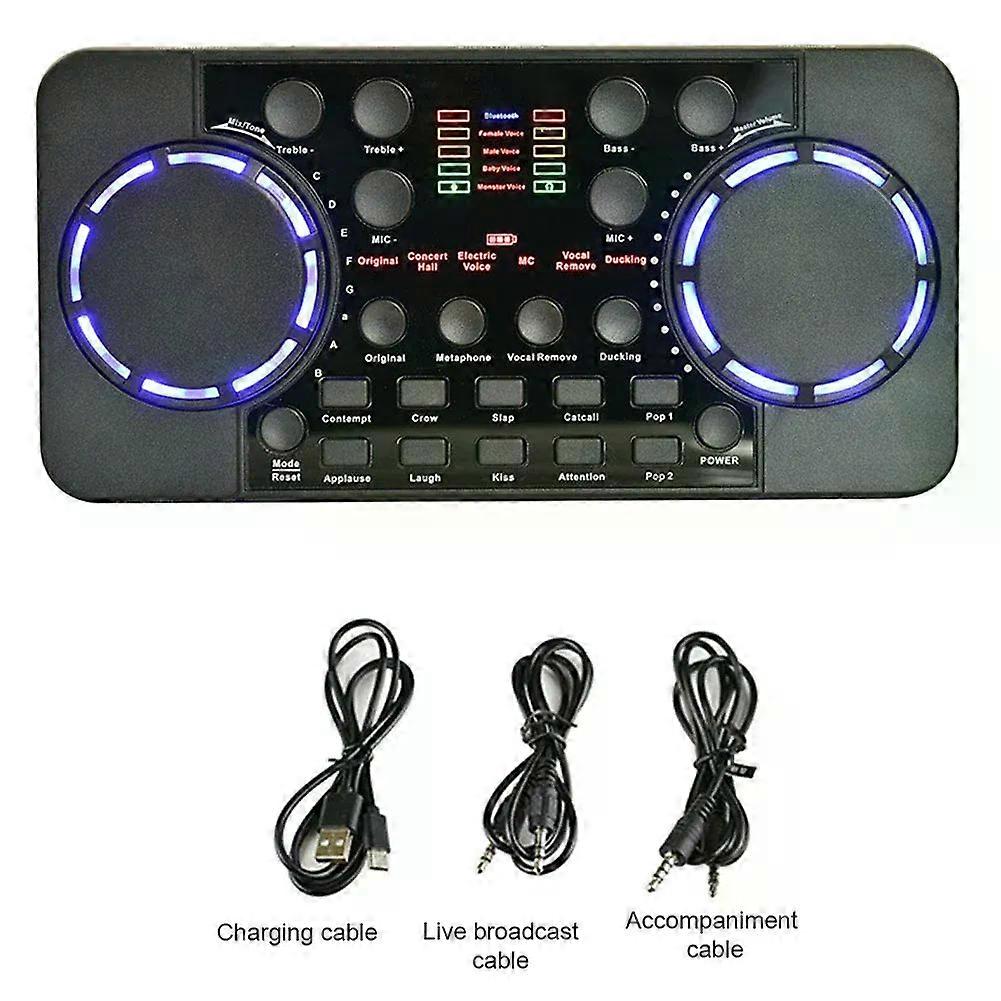 V300 Pro Sound Card Bluetooth-compatible Audio Interface Mixer DJ Digital Effect Noise Reduction Console USB Record For Singing