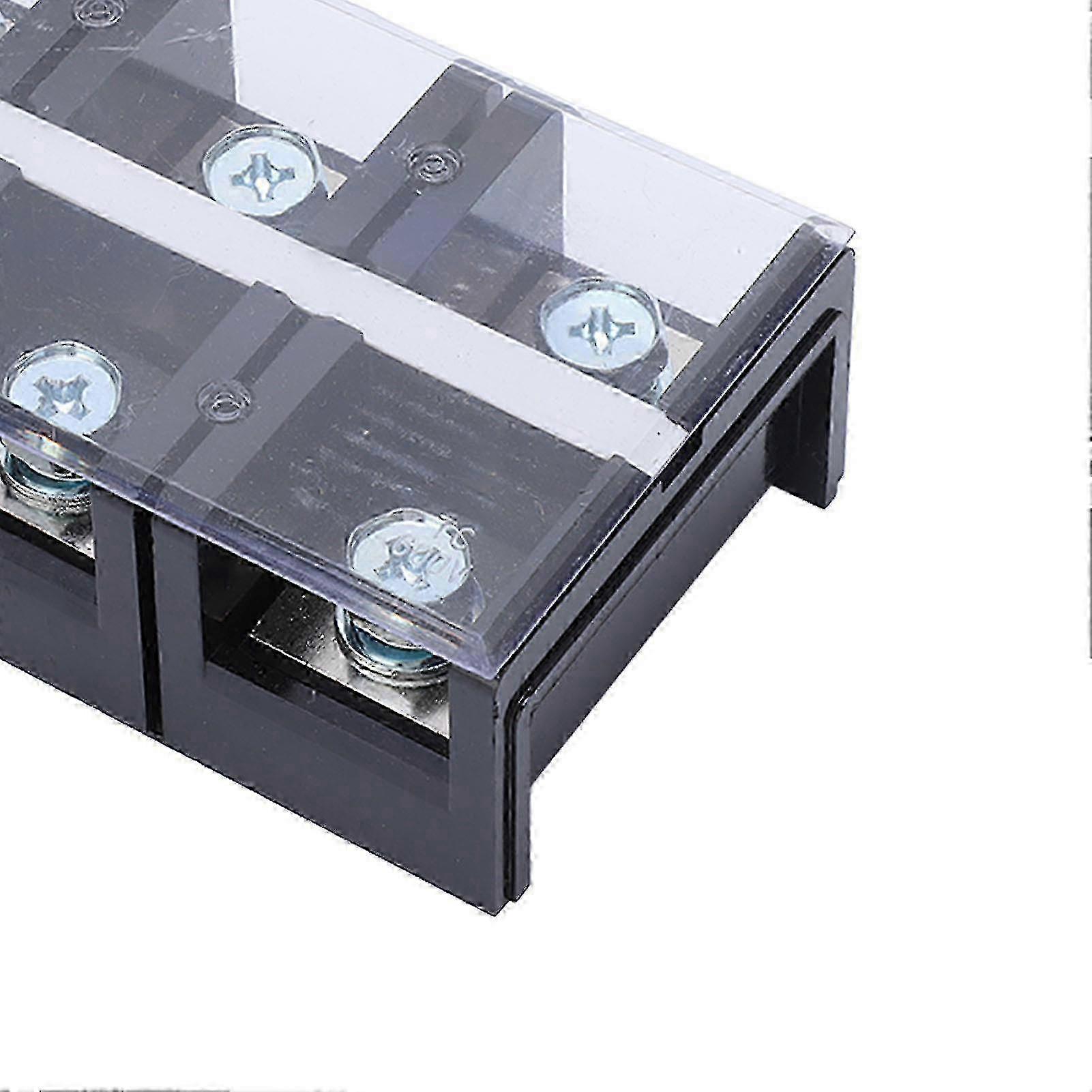 Terminal Strip Blocks 3 Positions Dual Rows Pre Insulated Terminals Barrier Strip with Cover for Circuit Link 400A 600V 2025