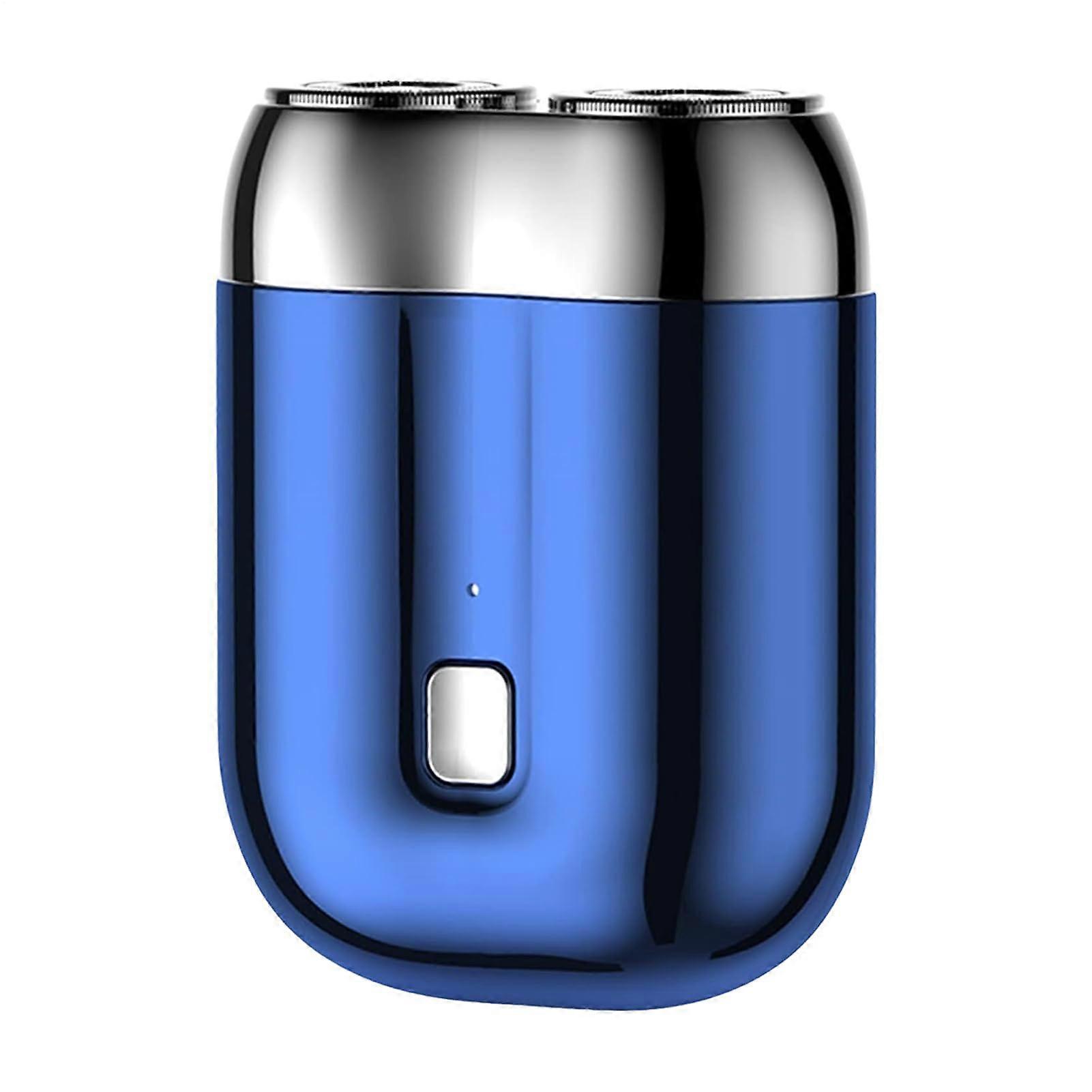 Electric Shaver for Men USB Rechargeable Portable Waterproof Wet Dry Razor for Face Head Nose Eyebrow Blue
