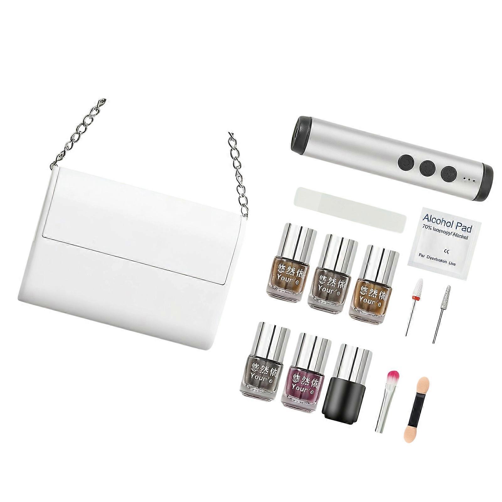 Lightweight Manicure Kit Compact Storage Handbag Essential Grooming Tools Grinding Head For Travelers And Beginners Multicolor