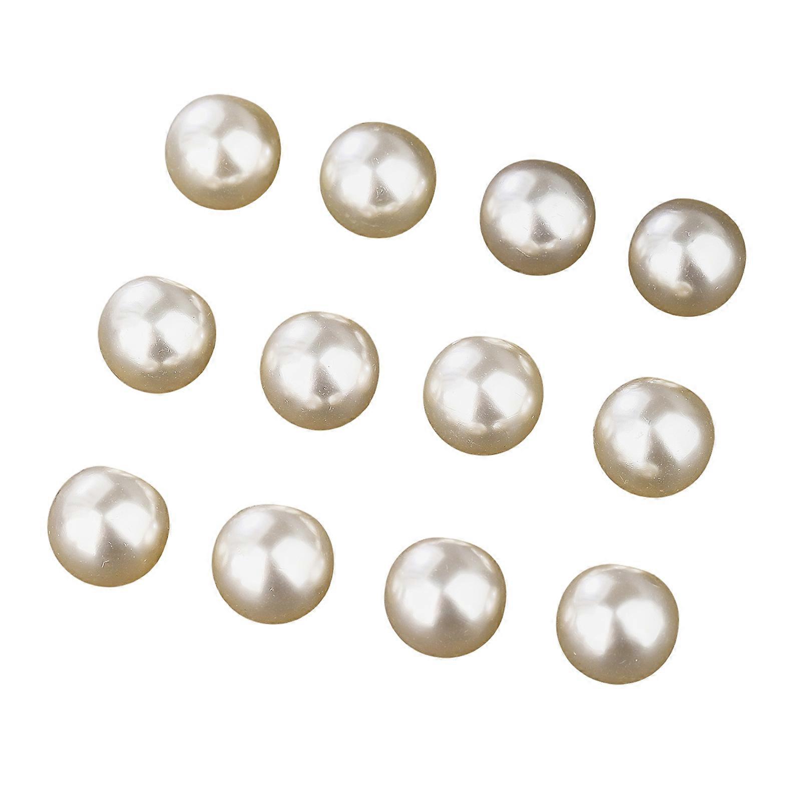 Set of 12 Sturdy Plastic Decorative Pearls Button Portable for Handmade Garments and Creative Crafting Multicolor