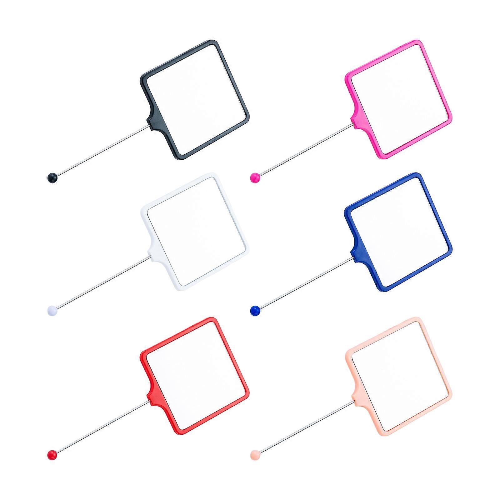 Clear Reflection Metal Frame Travel Makeup Mirror NonSlip Handle for Precise Cosmetic Application and Skincare Routines Multicolor