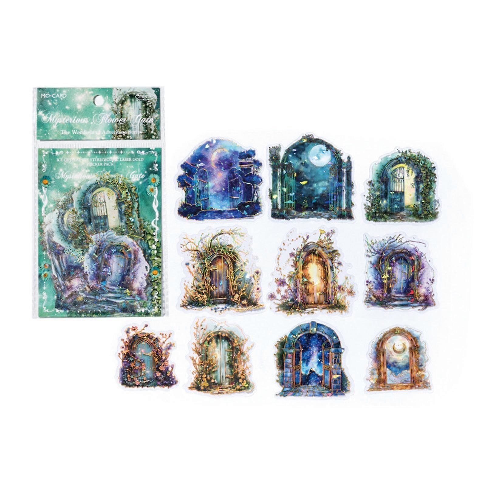 20 Count Dreamy Landscape PET Sticker With Reflective Lasers Coating Suitable For Water Bottles Laptops Scrapbooks Easy Peels Application Multicolor