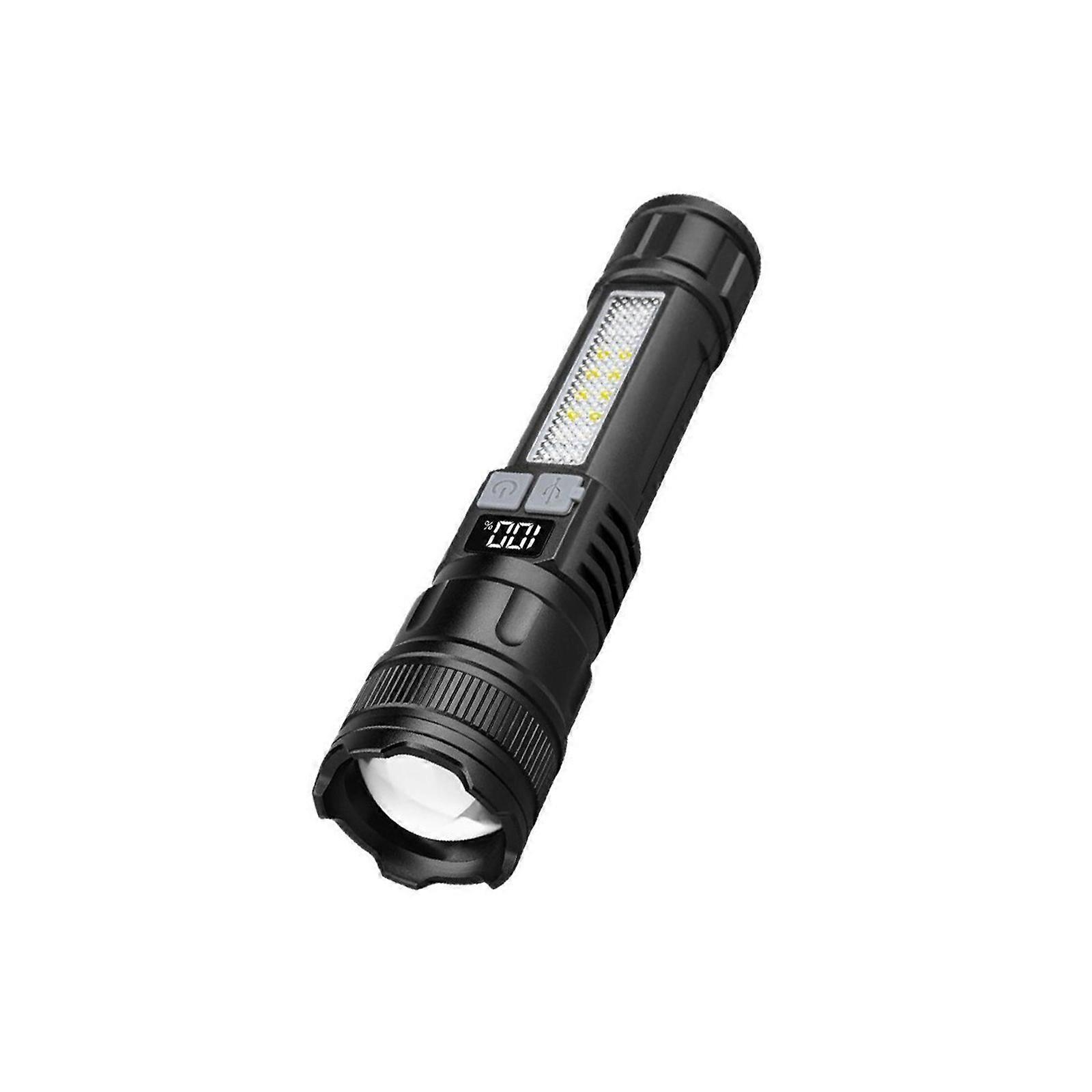 Portable High Power LED Flashlight With Side Light Working Lamp Outdoor Lighting Powerful Handheld Torch Enduring Multicolor
