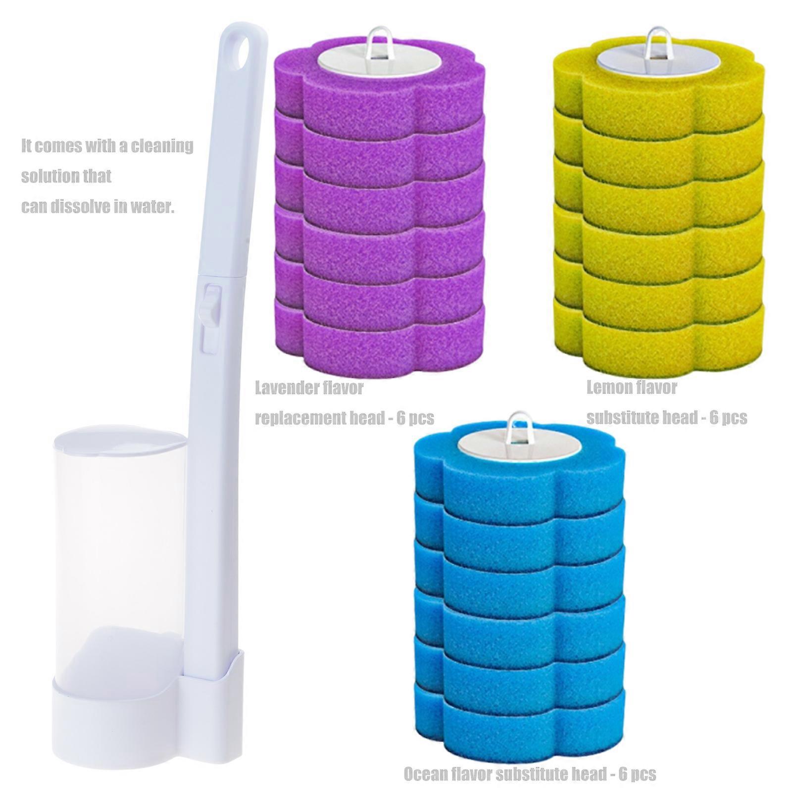 Instants Use Disposable Toilet Cleaner Set 18 Sponges Refills 3 Scent Bathroom Sanitizing Solution Multicolor