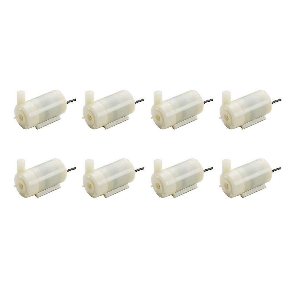 8pcs White Silent Mini Submersible Pump for DC3V 5V for Computer Water Cooling USB Powered Horizontal