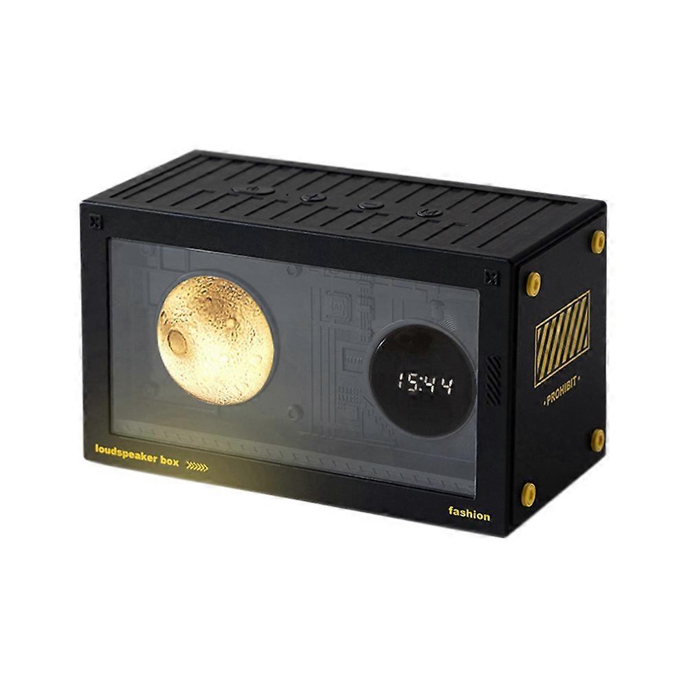 Planet Bedside Alarm Clock Radio with USB Charger,Bluetooth Speaker,Black