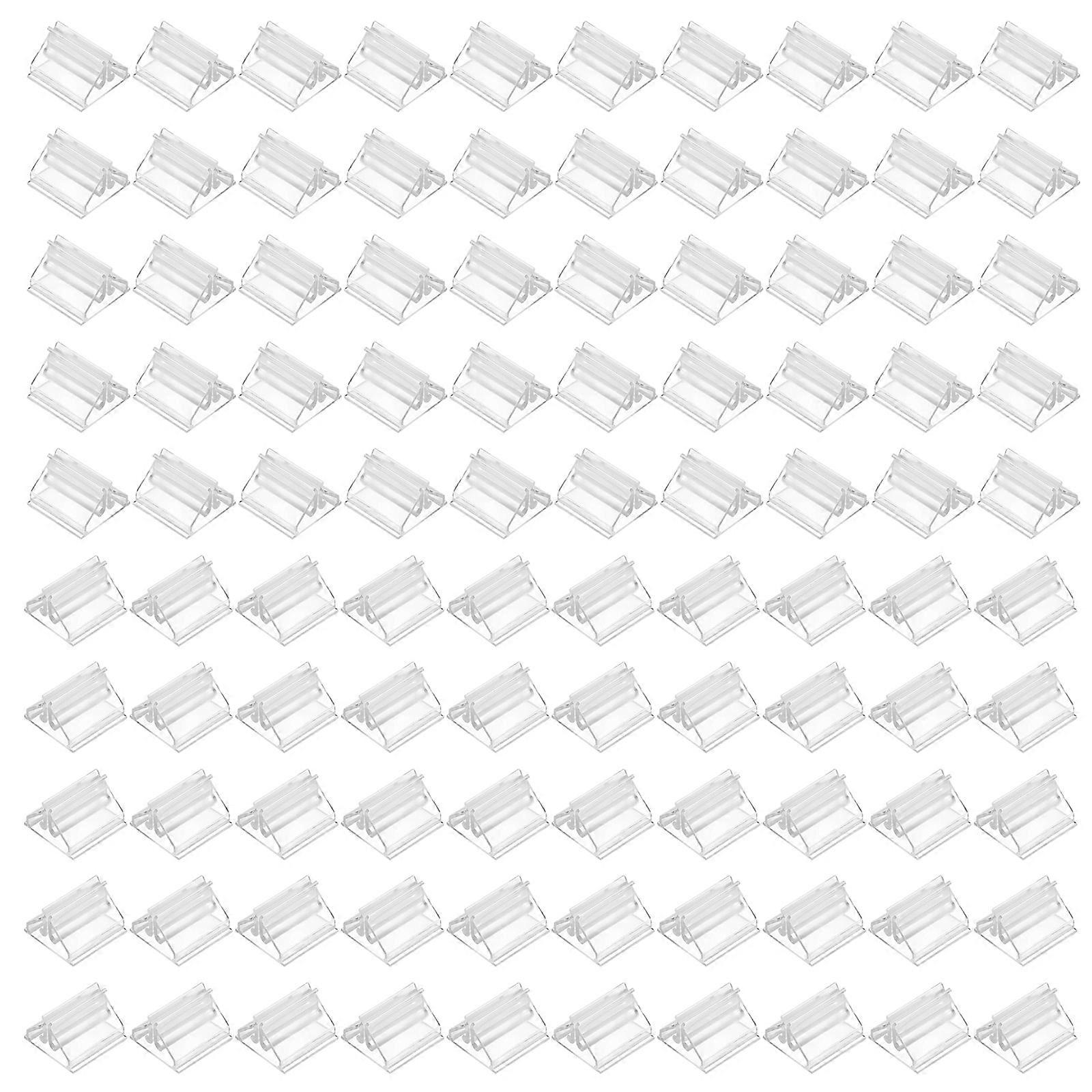 100 Pcs Plastic Card Holders Table Number Stands Card Stands Table Sign Stands for Cards Photos Multicolor