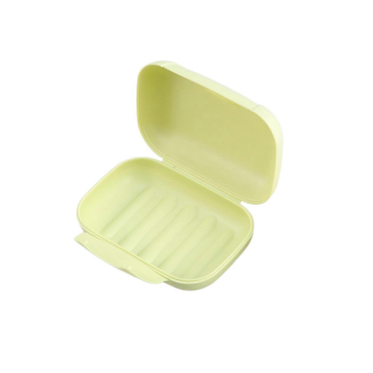 Portable Leakproof Travel Soap Box with Lock Green PP Case for Hiking Camping and Home Use