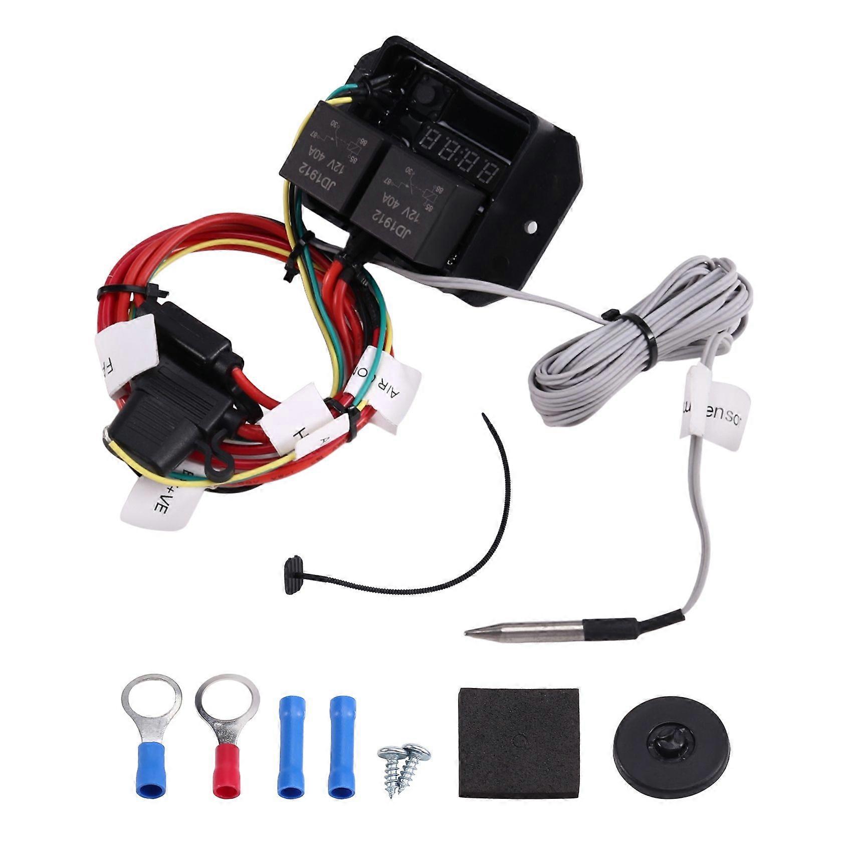 DC-0444 12V Digital Adjustable Thermostat Radiator Fan Temperature Controller