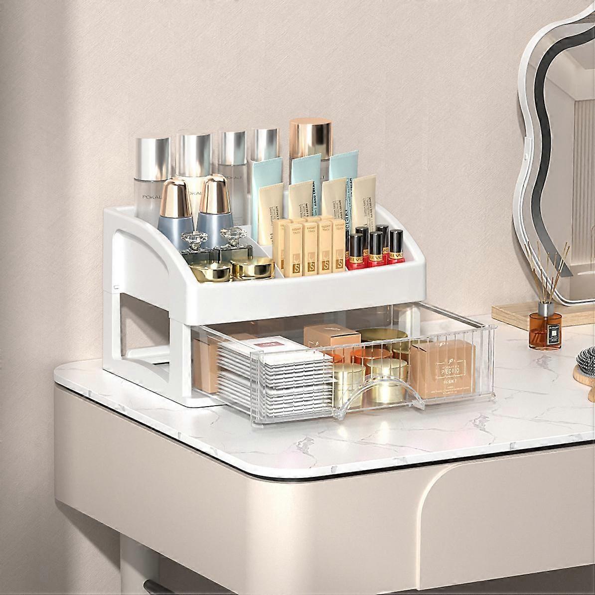 Drawer Jewelry Makeup Storage Box Large Capacity Transparent Makeup Storage Box Multi-layer Multi-functional Desktop Organizer