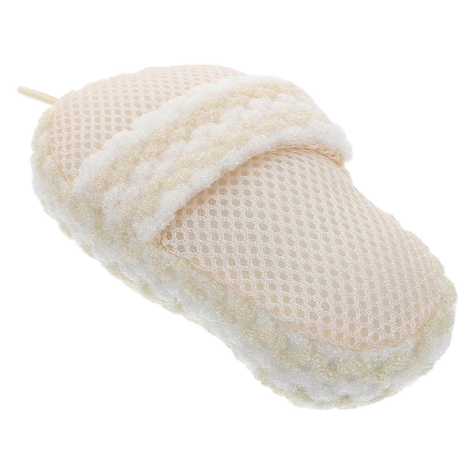 Beige Bath Sponge Bath Scrubber for Shower Cute Slippers Shaped