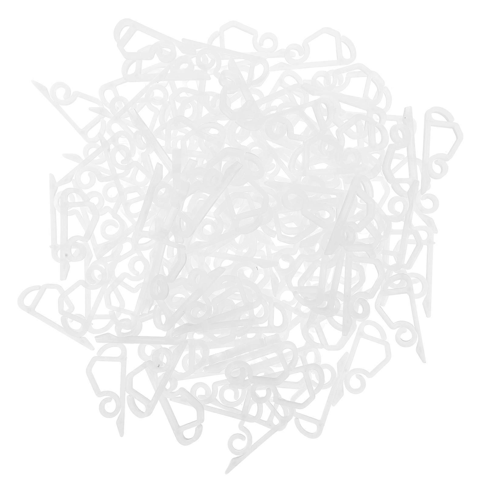 Plastic Hooks for Hanging Lights Outdoor String Hooks Set with 120Pcs White