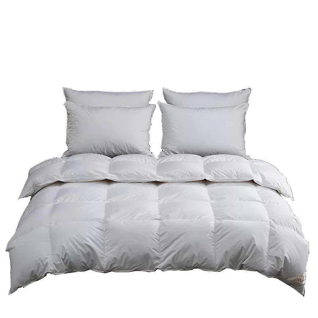 White Goose Duck Down Comforter King Size – Maximum Loft Warmth, Pinch Pleat Design, Winter Quilt