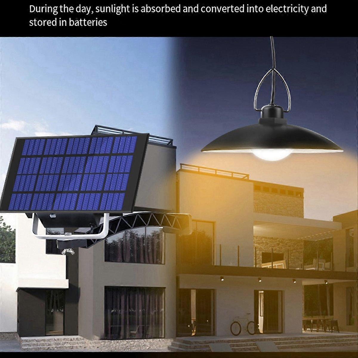 Solar Pendant Light with Remote Control Outdoor Indoor Solar Lamp E