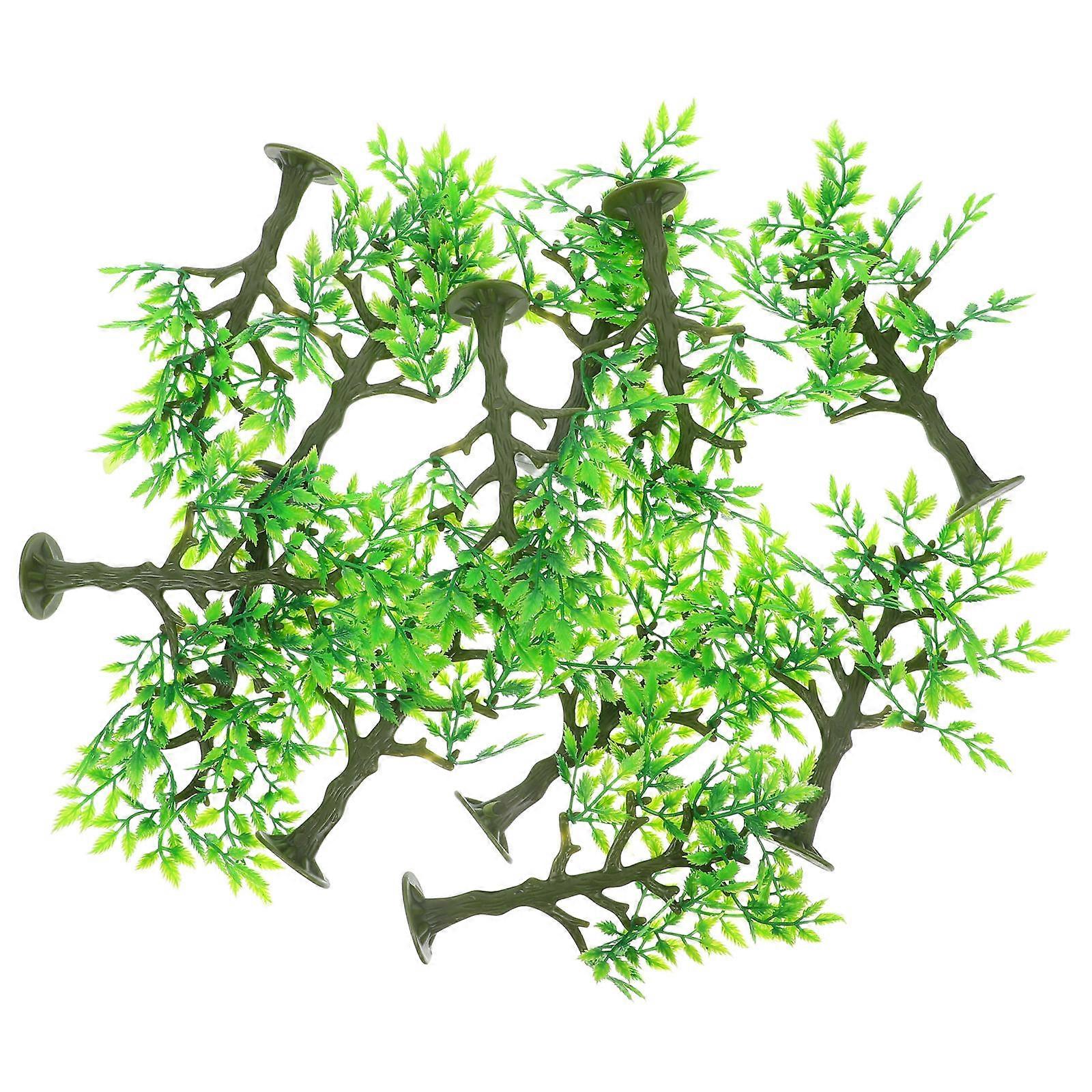Model Trees for Diorama Plastic Miniature Trees 12Pcs with Base Green