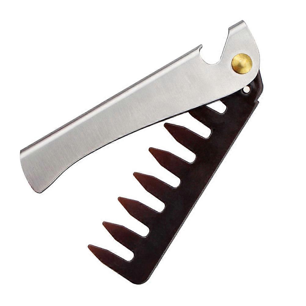 Compact Folding Comb Metal Teasing Combs Scalp Massage Stimulate Blood Circulation Men 1Pack