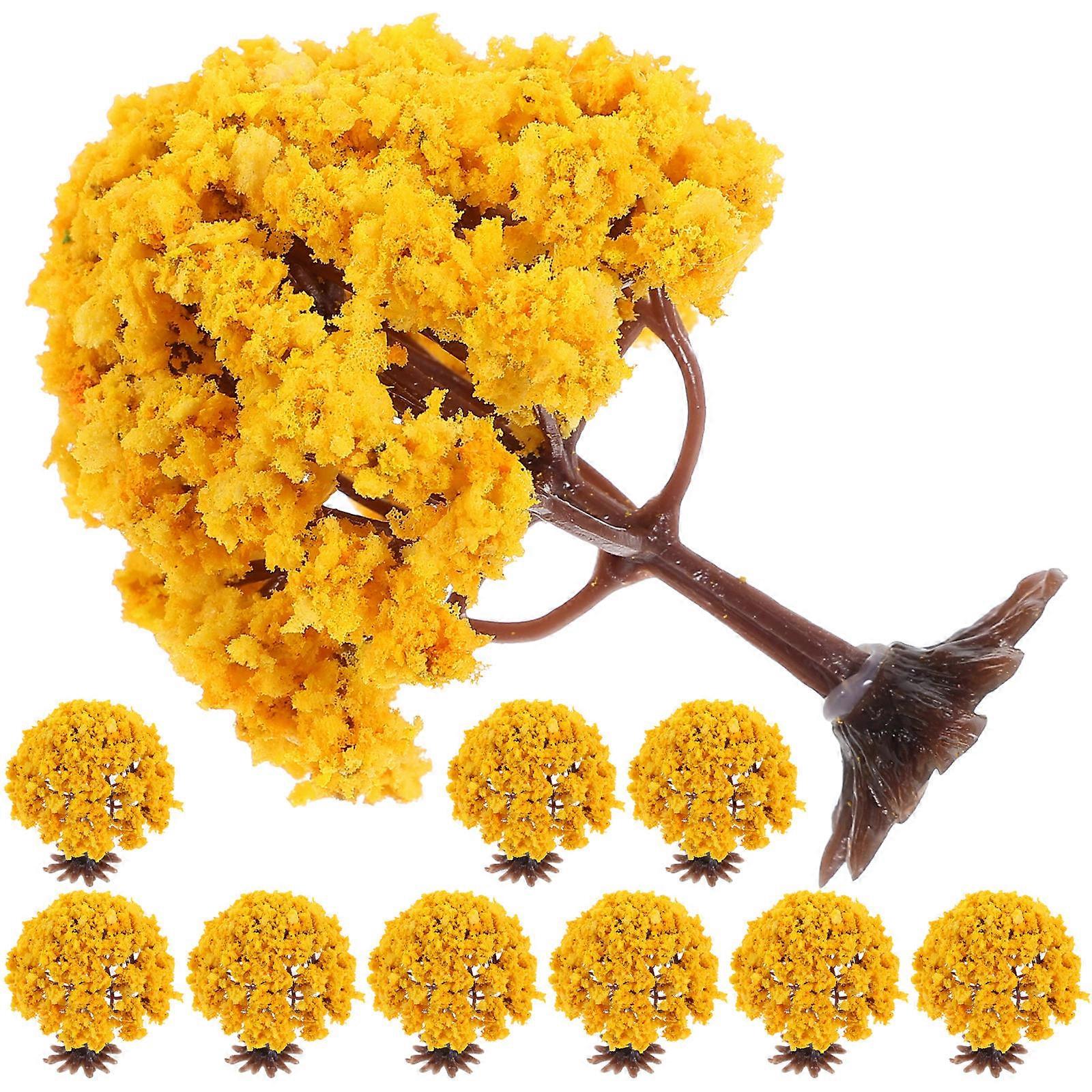 Artificial Model Trees for Decoration 20Pcs Miniature Orange Plastic Trees