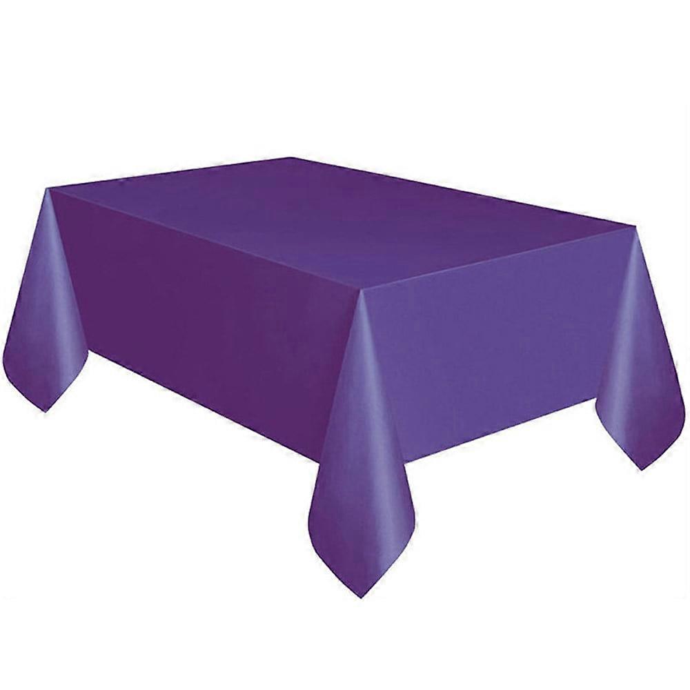 Yuseik Purple Solid Color Birthday Tablecloth, Polyester Disposable Table Cover, Large Rectangle Wipe Clean Party Tablecloth - Compatible with PP