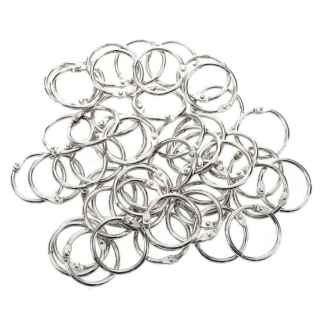50 Pcs Staple Book Binder 30mm Outer Diameter Loose Leaf Ring Keychain