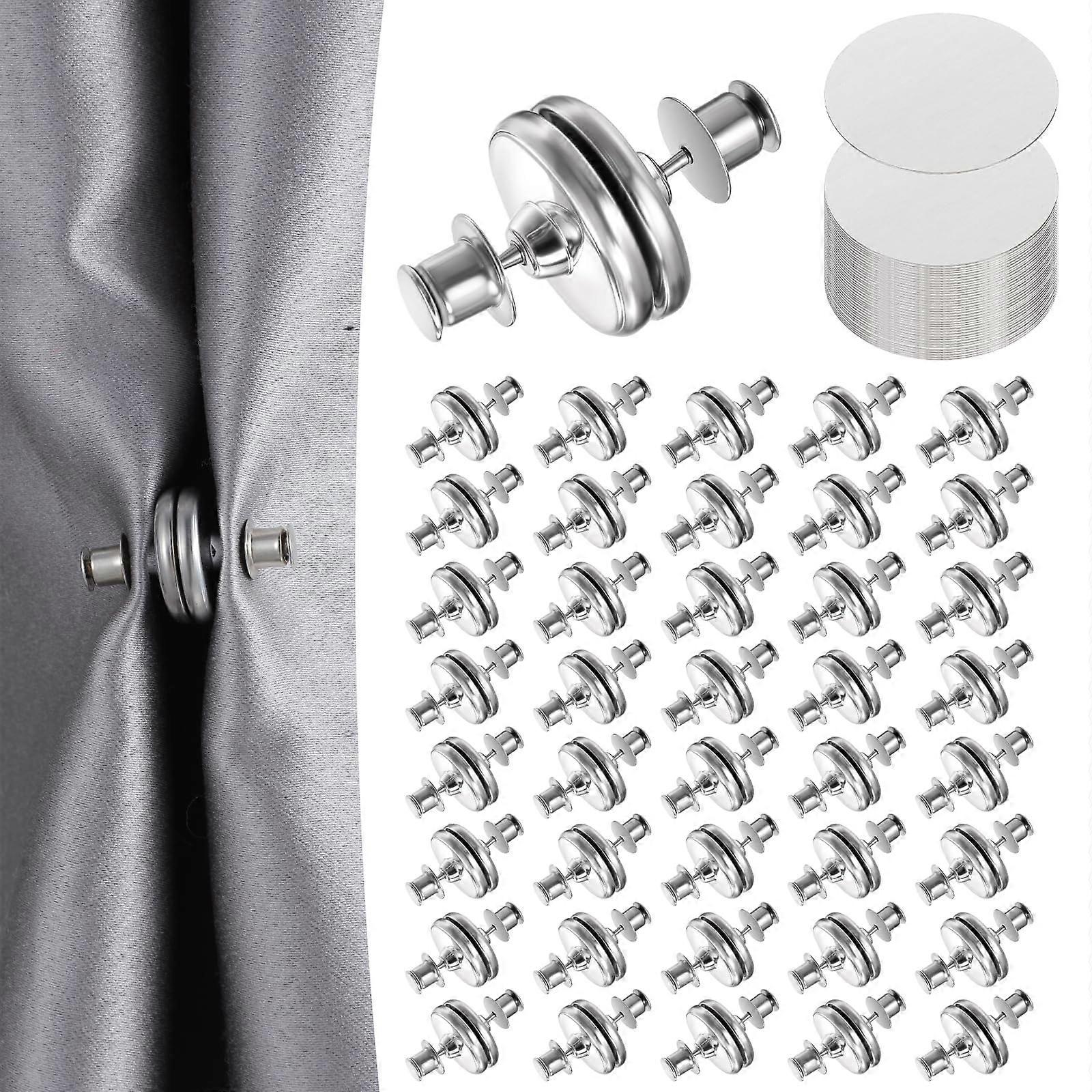 40 Pairs Curtain Magnets with Magnetic Lock Closure for Light Blocking and Privacy Drapery Clips