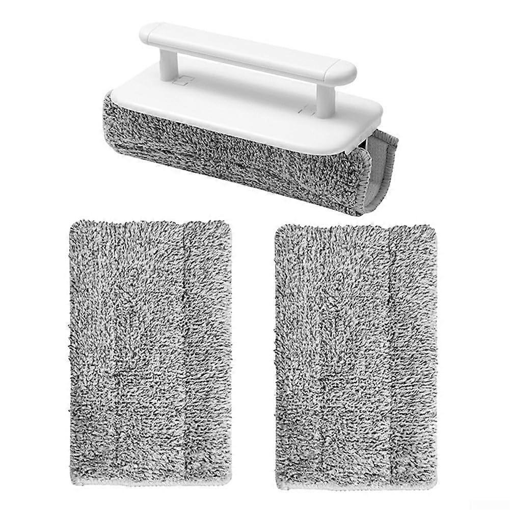 Track Cleaning Brush Sliding Door Groove Cleaner with Foldable Handle and 2 Replacement Cloths