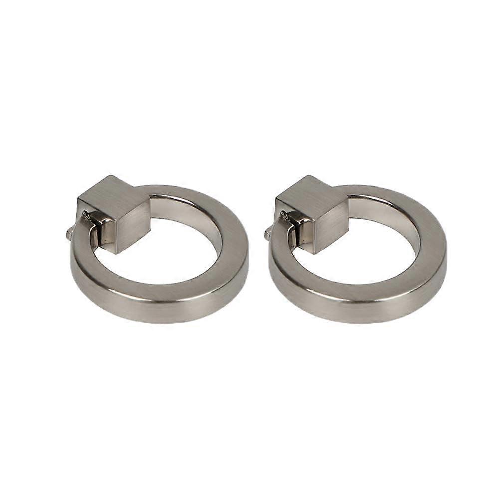 6 Pack Brushed Silver Cabinet Knobs and Drawer Pulls, Durable Zinc Alloy Round Dresser Handles