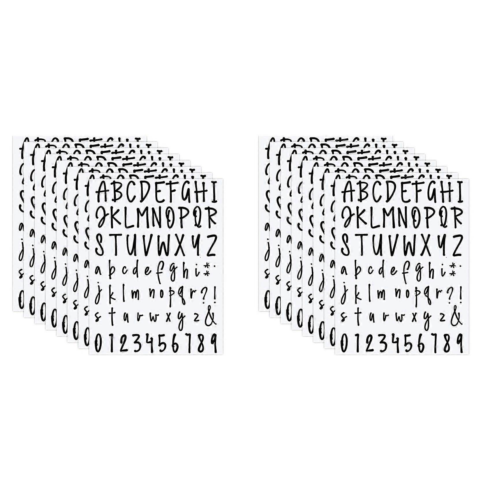 16 Sheets Self Adhesive Vinyl Letters Numbers Kit, Letters Numbers Stickers DIY Decal Script Pantry Labels for Signs