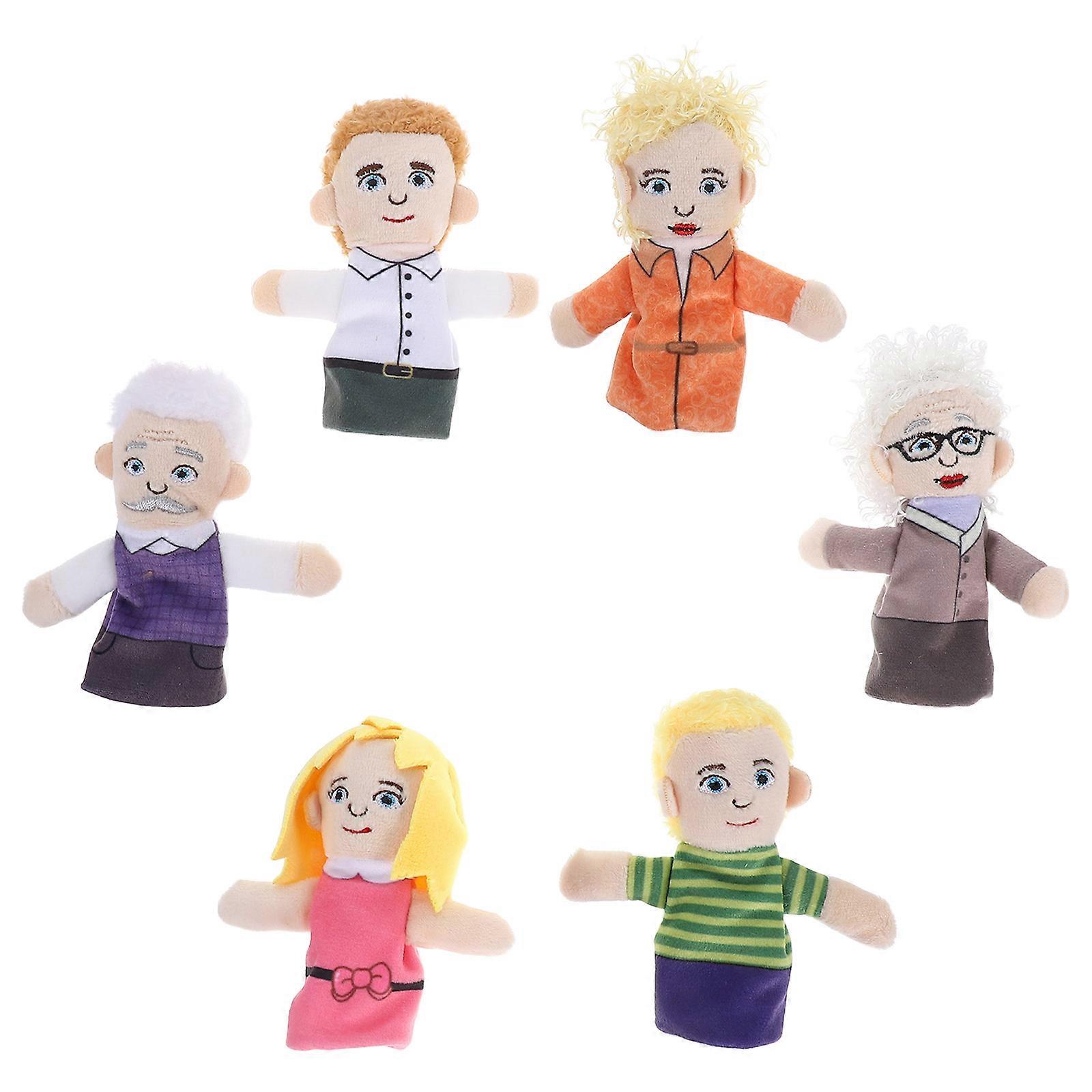 Soft Plush Family Finger Puppets for Interactive Learning 6Pcs Set