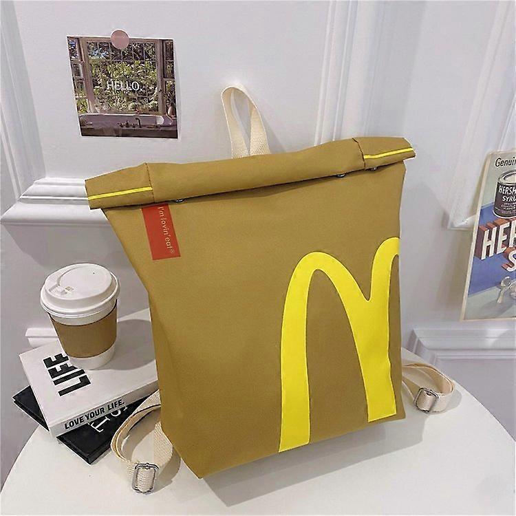Upgraded canvas McDonald's large capacity backpack student backpack