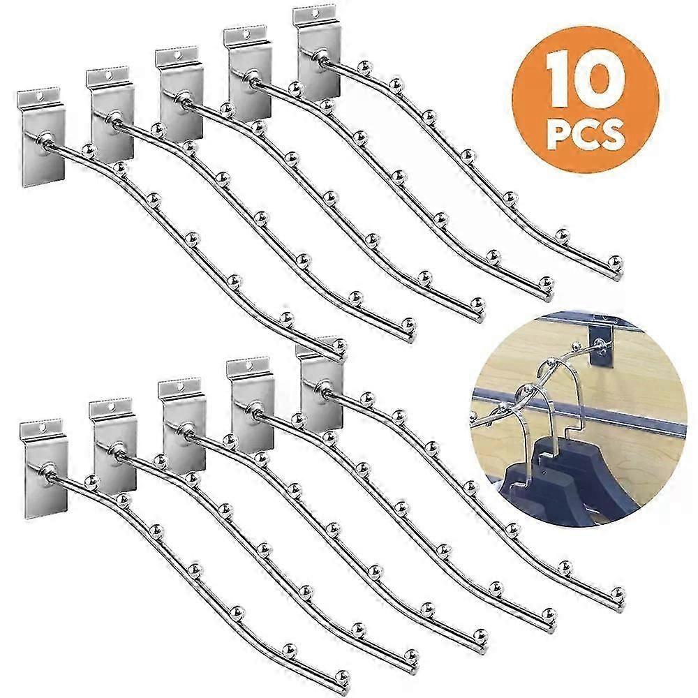 10 Pcs Waterfall Clothes Display Curved Hook for Wall